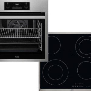 AEG BES331010M + HK634021XB Φούρνος άνω Πάγκου 71lt με Κεραμικές Εστίες Π59.5εκ.