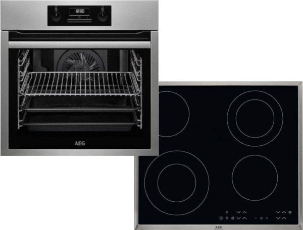 AEG BES331010M + HK634021XB Φούρνος άνω Πάγκου 71lt με Κεραμικές Εστίες Π59.5εκ.